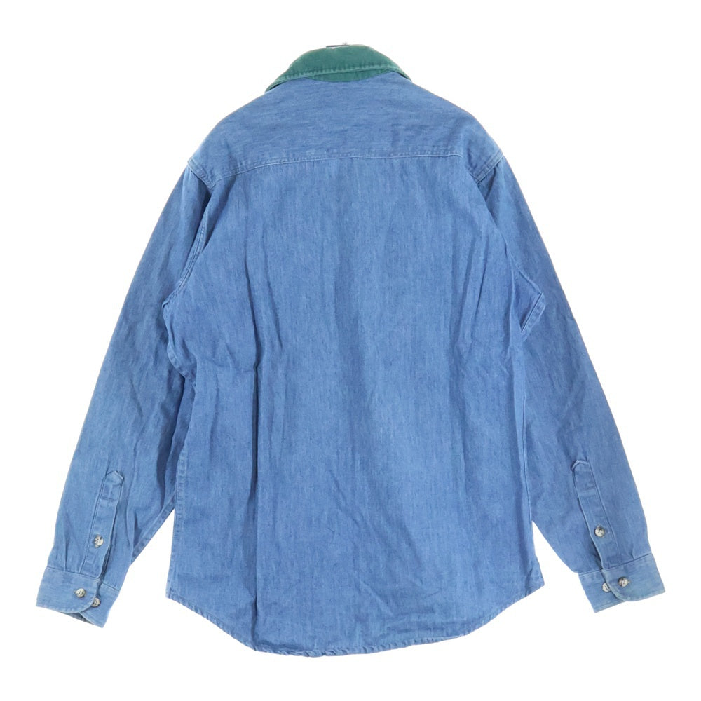 NO BRAND(ノーブランド) Prentiss（プレンティス）80S 襟コーデュロイ 長袖デニムシャツ インディゴ