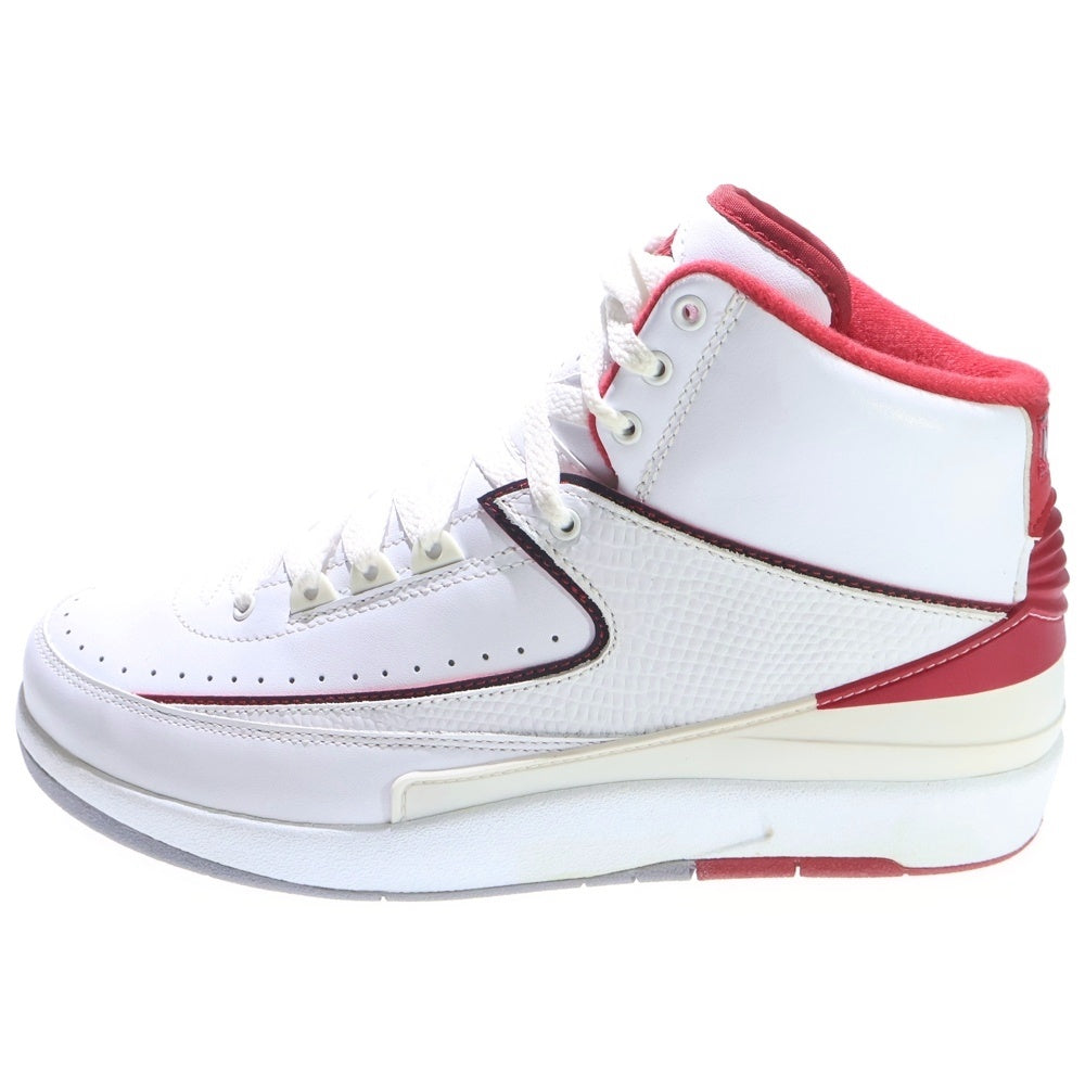 NIKE(ナイキ) 【観賞用 2014年製】 AIR JORDAN 2 RETRO エアジョーダン2 レトロ ハイカットスニーカー ホワイト/レッド US8/26cm 385475-102