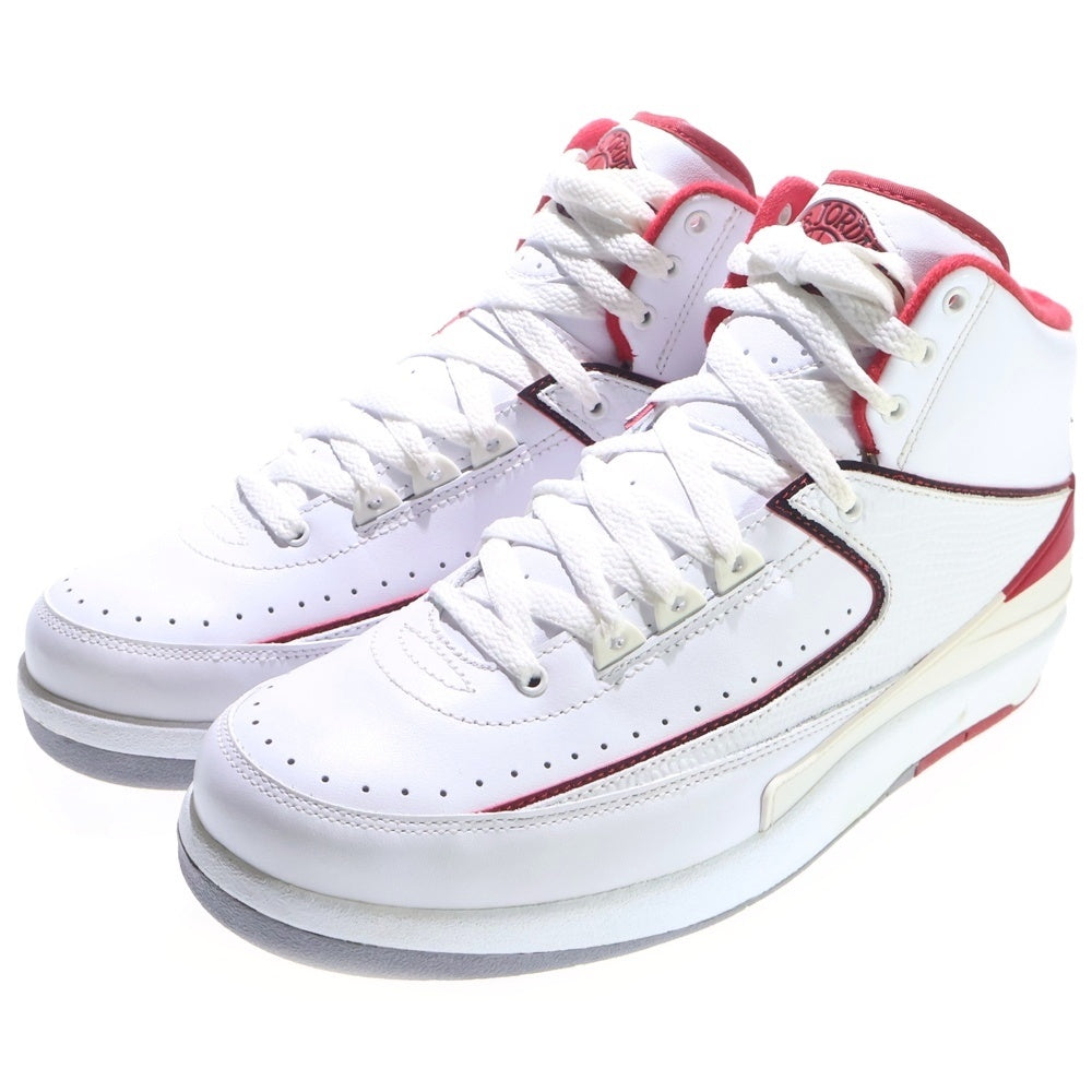 NIKE(ナイキ) 【観賞用 2014年製】 AIR JORDAN 2 RETRO エアジョーダン2 レトロ ハイカットスニーカー ホワイト/レッド US8/26cm 385475-102