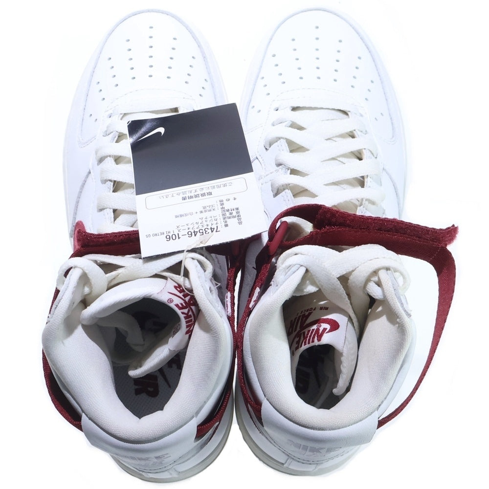NIKE(ナイキ) 【観賞用 2015年製】 AIR FORCE 1 HI RETRO QS エアフォース1 レトロ ハイカットスニーカー ホワイト/レッド US8/26cm 743546-106