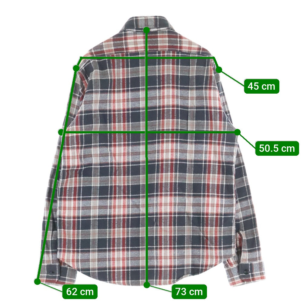 SUGAR CANE(シュガーケーン) コットン ロングスリーブ チェックシャツ レッド/ネイビー/ホワイト SC26717