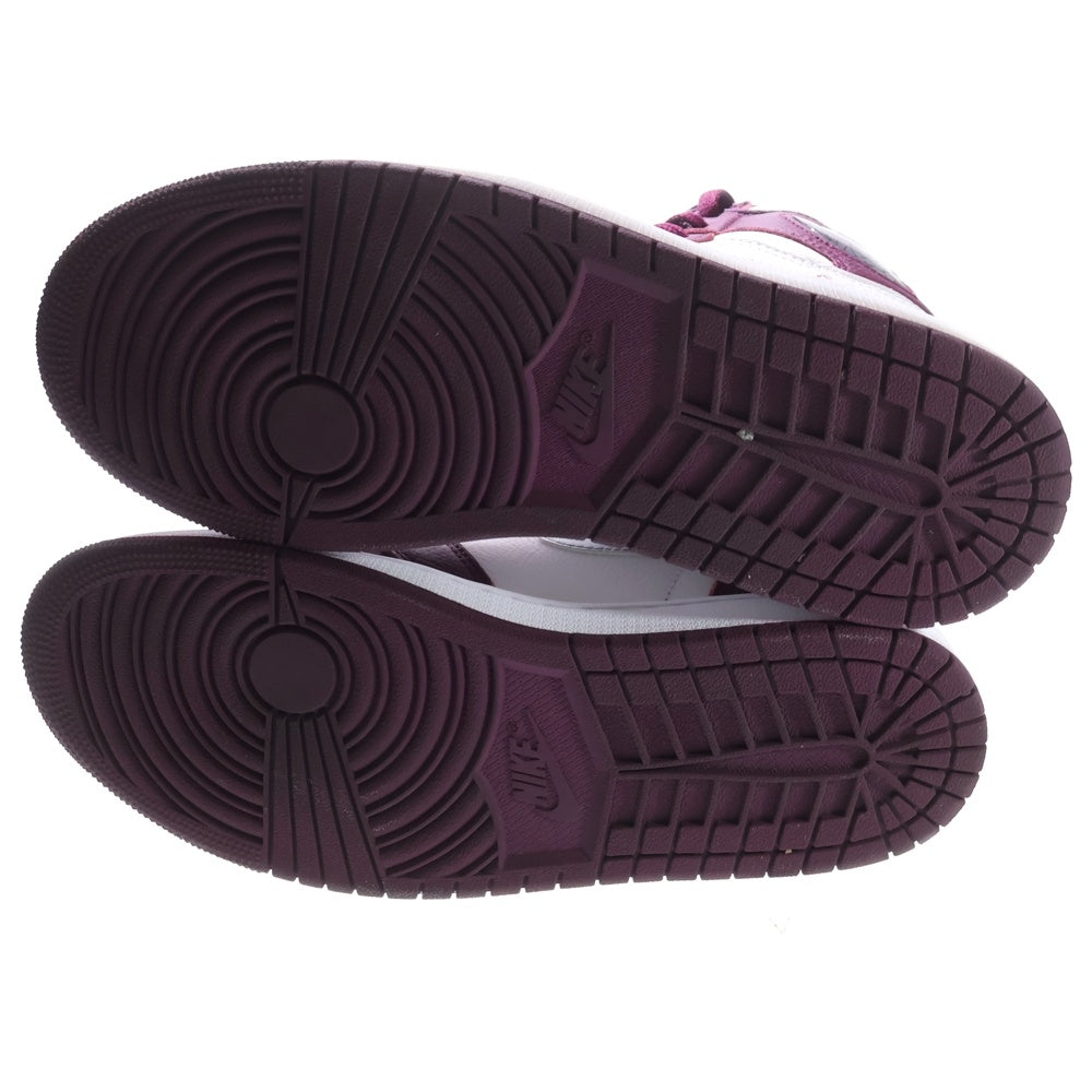 NIKE(ナイキ) AIR JORDAN 1 HIGH OG BORDEAUX エアジョーダン1 ハイカットスニーカー ボルドー US9/27.0cm パープル 555088-611