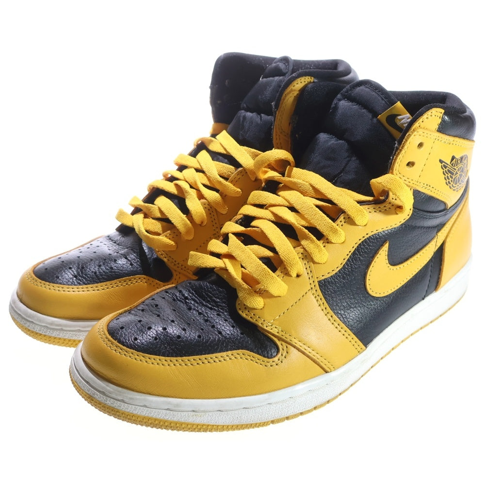 NIKE(ナイキ) AIR JORDAN1 RETRO HIGH OG POLLEN 555088-701 エアジョーダン 1 レトロ パラン ハイカットスニーカー イエロー/ブラック US9/27.0cm