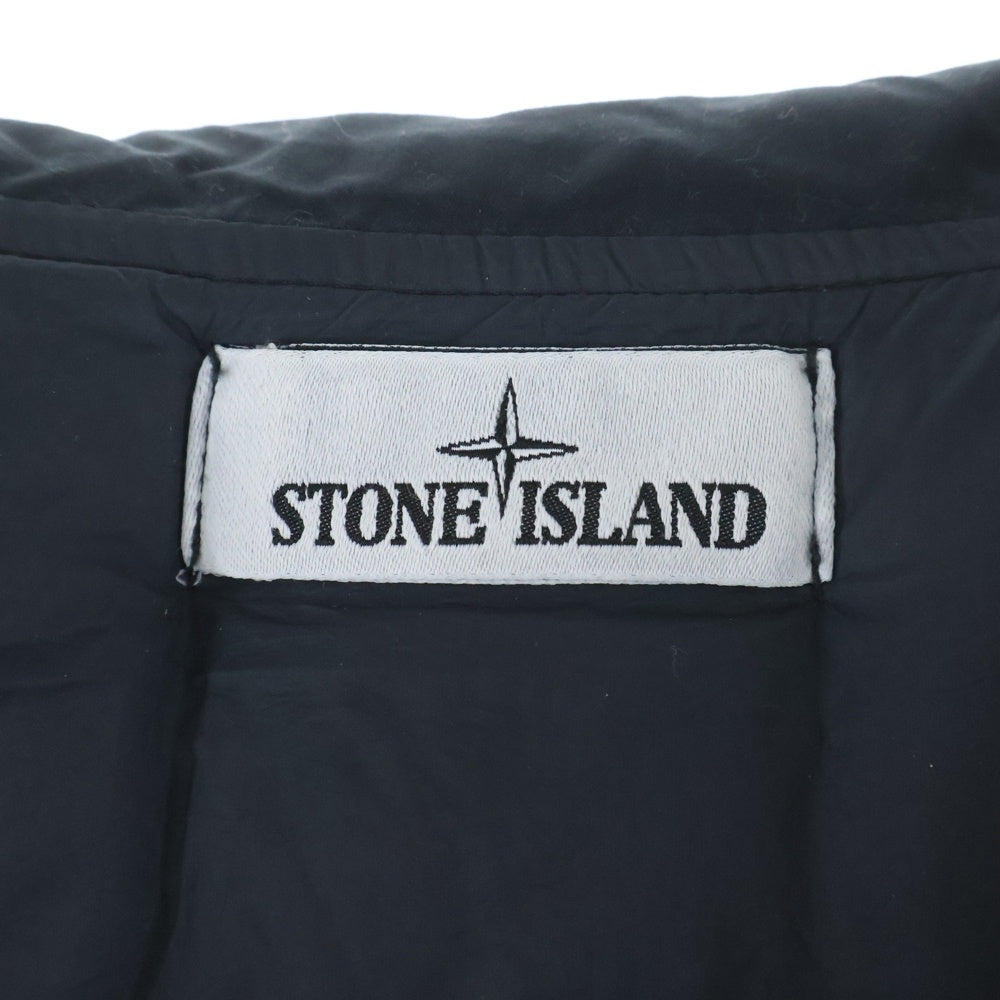 STONE ISLAND(ストーンアイランド) GARMENT DYED CRINKLE REP NY DOWN ガーメンドダイ ロゴワッペン付き ダブルジップ フーデッド ナイロンダウンジャケット ブラック 751540123