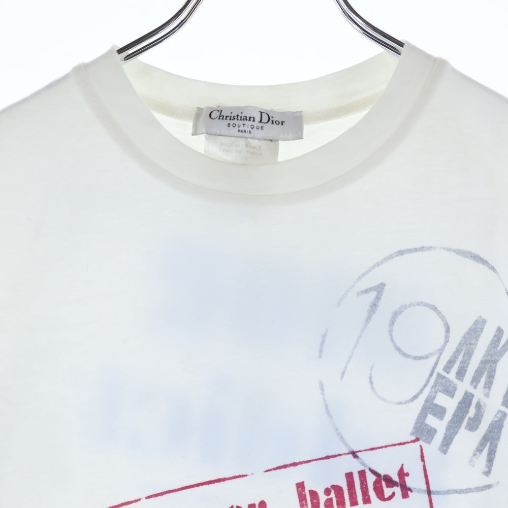 Christian Dior(クリスチャンディオール) フロントロゴデザイン クルーネック カットソー 半袖Tシャツ レディース ホワイト 2A12155026