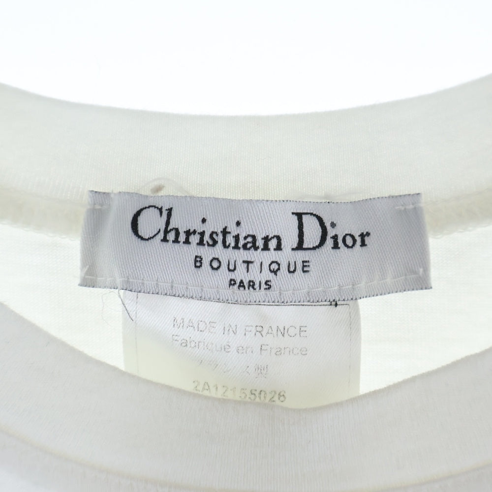 Christian Dior(クリスチャンディオール) フロントロゴデザイン クルーネック カットソー 半袖Tシャツ レディース ホワイト 2A12155026