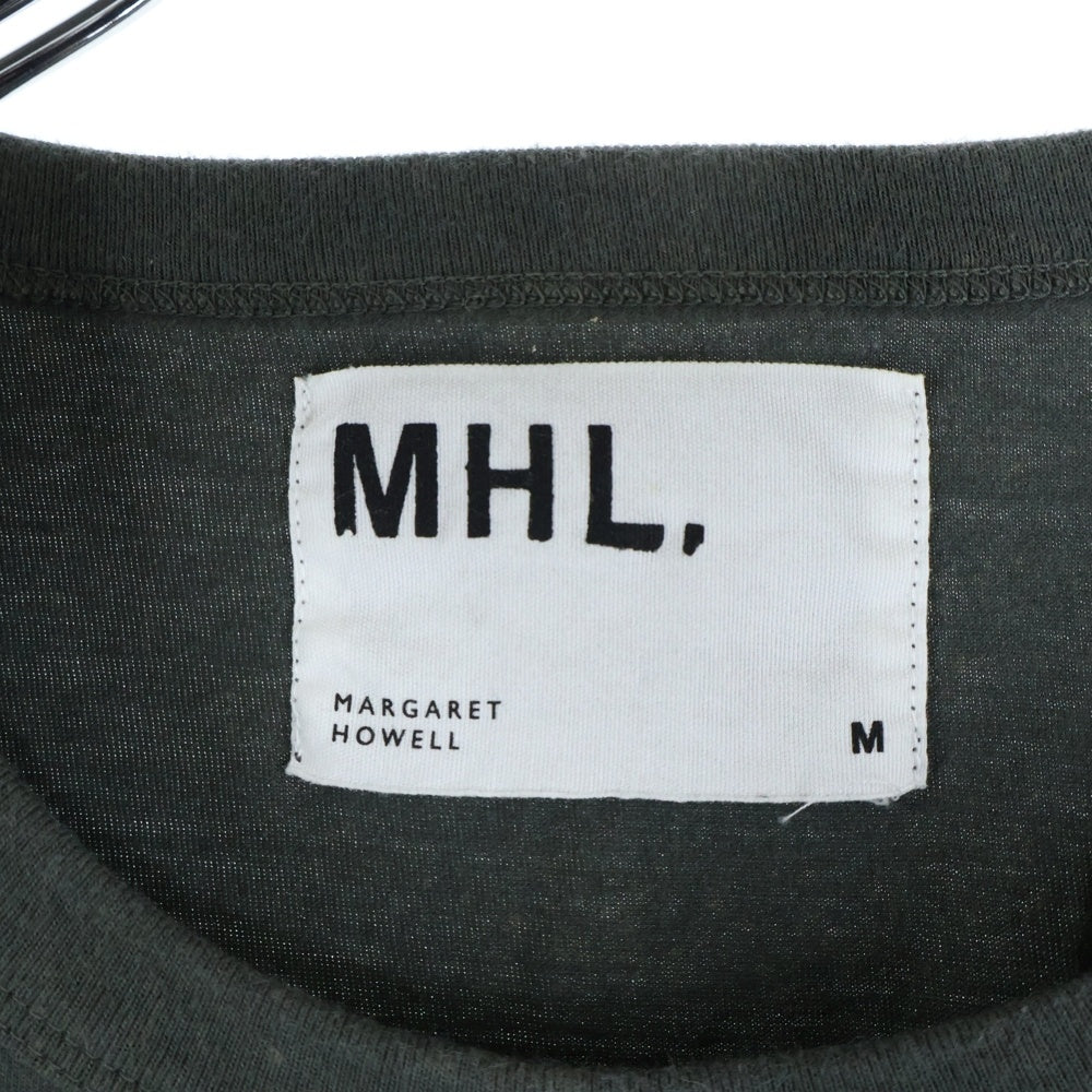 MARGARET HOWELL(マーガレットハウエル) 胸ポケットプリント半袖Tシャツ カットソー カーキ レディース