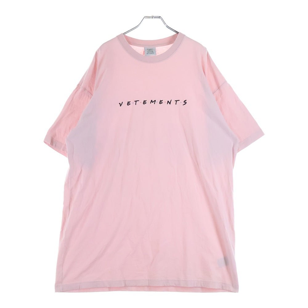 VETEMENTS(ヴェトモン) 21SS フレンドリーロゴデザイン クルーネック カットソー 半袖Tシャツ ピンク UE51TR340P