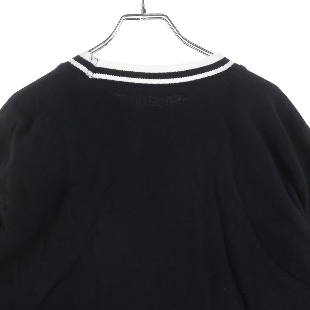 STUSSY(ステューシー) 胸エンブロイダリーデザイン クルーネック カットソー 長袖Tシャツ ブラック