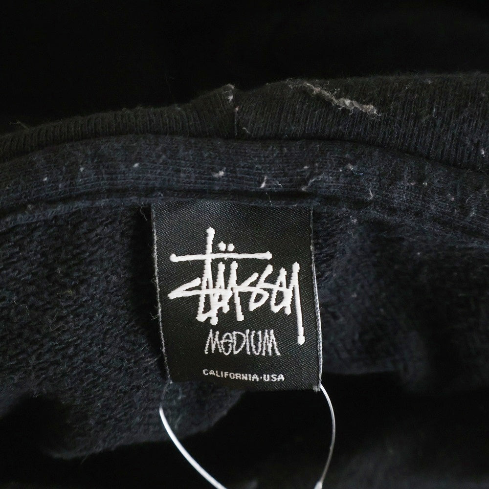 STUSSY(ステューシー) 1980 フロントロゴデザイン プルオーバー フーデッド スウェット パーカー ブラック