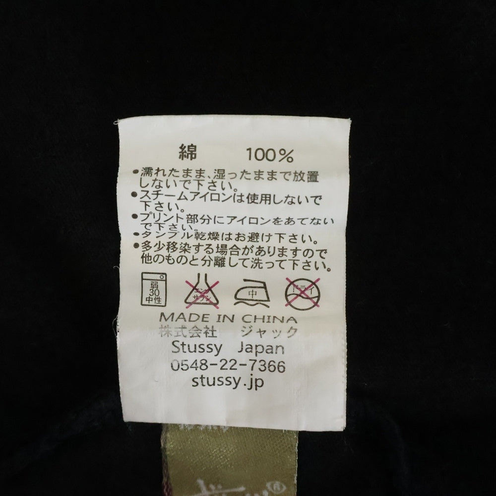STUSSY(ステューシー) 80 フロントロゴデザイン クルーネック カットソー 半袖Tシャツ ブラック