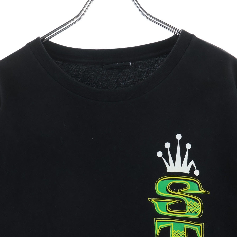 STUSSY(ステューシー) クラウンロゴデザイン クルーネック カットソー 半袖Tシャツ ブラック