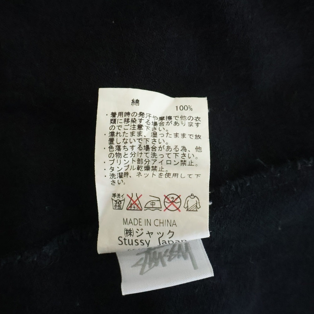 STUSSY(ステューシー) 胸ポケット フロントロゴデザイン カットソー 半袖ポロシャツ ブラック