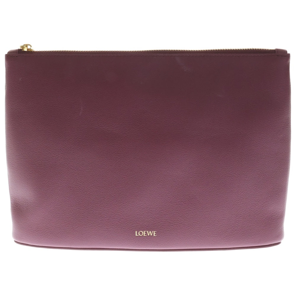LOEWE(ロエベ) OBLONG POUCH PLAI CRIMSON オブロング ポーチ プライ クリムゾン クラッチバッグ レッド Q730C63X01