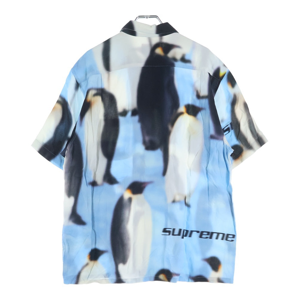 SUPREME(シュプリーム) 20AW Penguins Rayon Shirt ペンギン総柄 レーヨン開襟半袖シャツ ブルー
