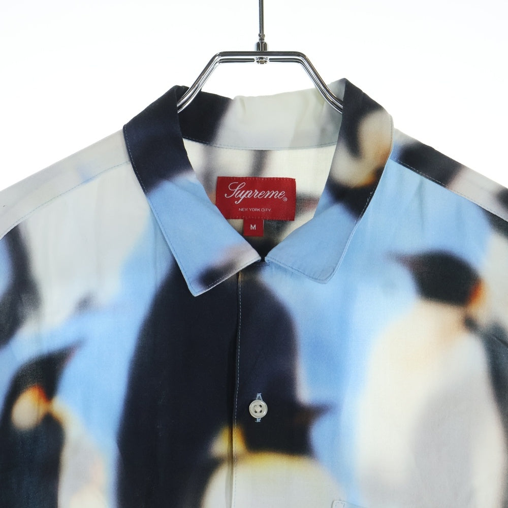 SUPREME(シュプリーム) 20AW Penguins Rayon Shirt ペンギン総柄 レーヨン開襟半袖シャツ ブルー