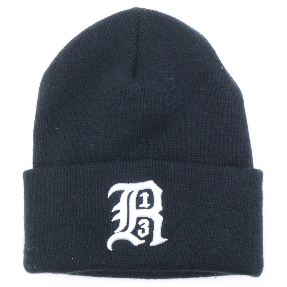 R13(アールサーティーン) R13 SKULLY HAT ロゴエンブロイダリー ビーニー ニット帽 キャップ 帽子 ブラック R13A5002-01