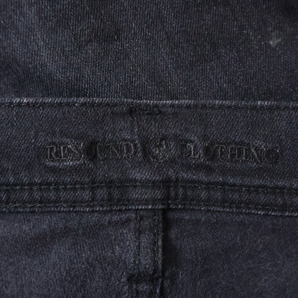 RESOUND CLOTHING(リサウンドクロージング) LOAD DENIM ロードデニム クラッシュ加工 スキニーデニムパンツ ブラック SSK-004