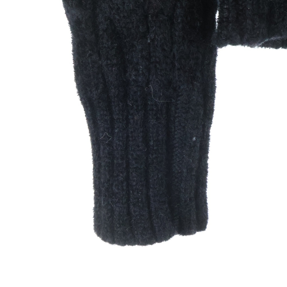 1 PIU 1 UGUALE 3(ウノピゥウノウグァーレトレ) CABLE BIG BORDER CREW KNIT ケーブル ボーダー ニットセーター ブラック/レッド MRK085