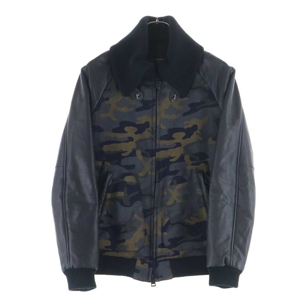 1 PIU 1 UGUALE 3(ウノピゥウノウグァーレトレ) DONKEY ZIP STADIUM ドンキージップ スタジアムジャケット ブルゾン 迷彩 カモ ブラック MRB001