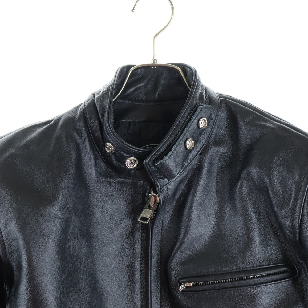 HORN WORKS(ホーンワークス) ネックストラップ シングル ライダース バッファロー レザージャケット ブラック