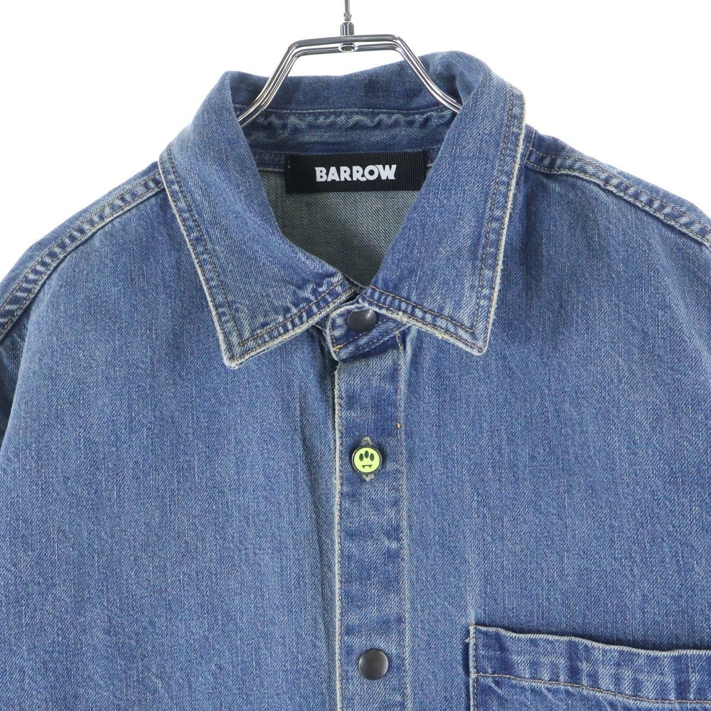 BARROW(バロウ) DENIM SHIRT ペイントデザイン 1ポケット 長袖デニムシャツ インディゴ F3BWUASI039