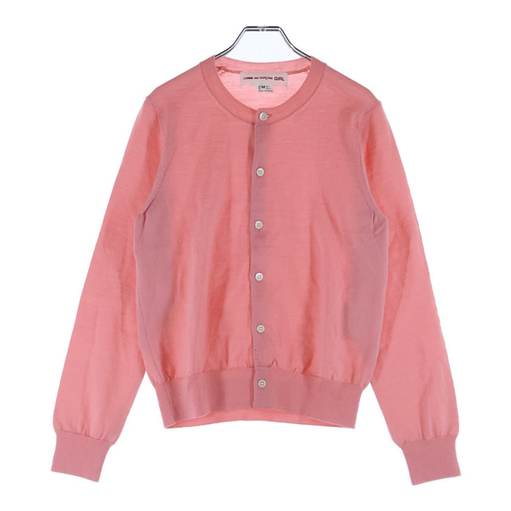 COMME DES GARCONS GIRL(コムデギャルソンガール) 21SS ウール クルーネックカーディガン ピンク レディース NG-N002