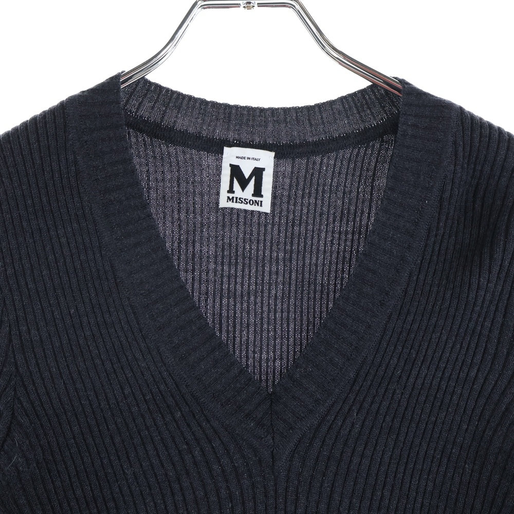 MISSONI(ミッソーニ) アーム切り替えVネックニットセーター ブラック
