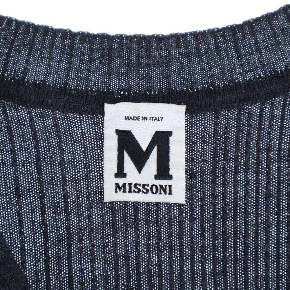 MISSONI(ミッソーニ) アーム切り替えVネックニットセーター ブラック レディース