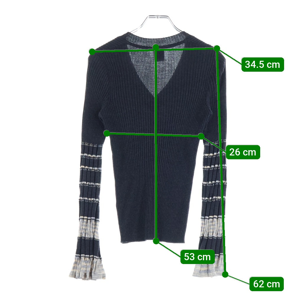 MISSONI(ミッソーニ) アーム切り替えVネックニットセーター ブラック レディース