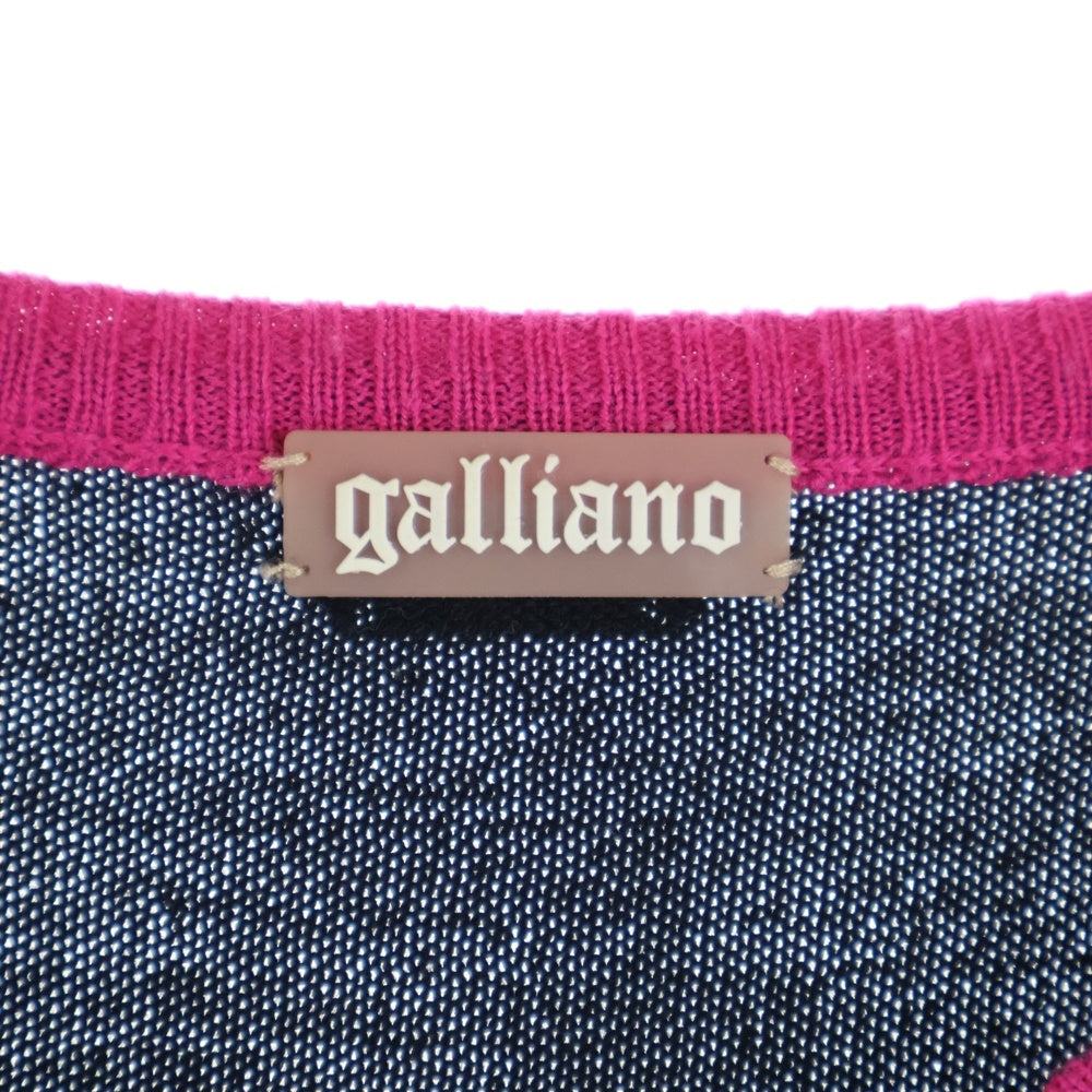 galliano(ガリアーノ) クルーネックニットカーディガン マルチ レディース