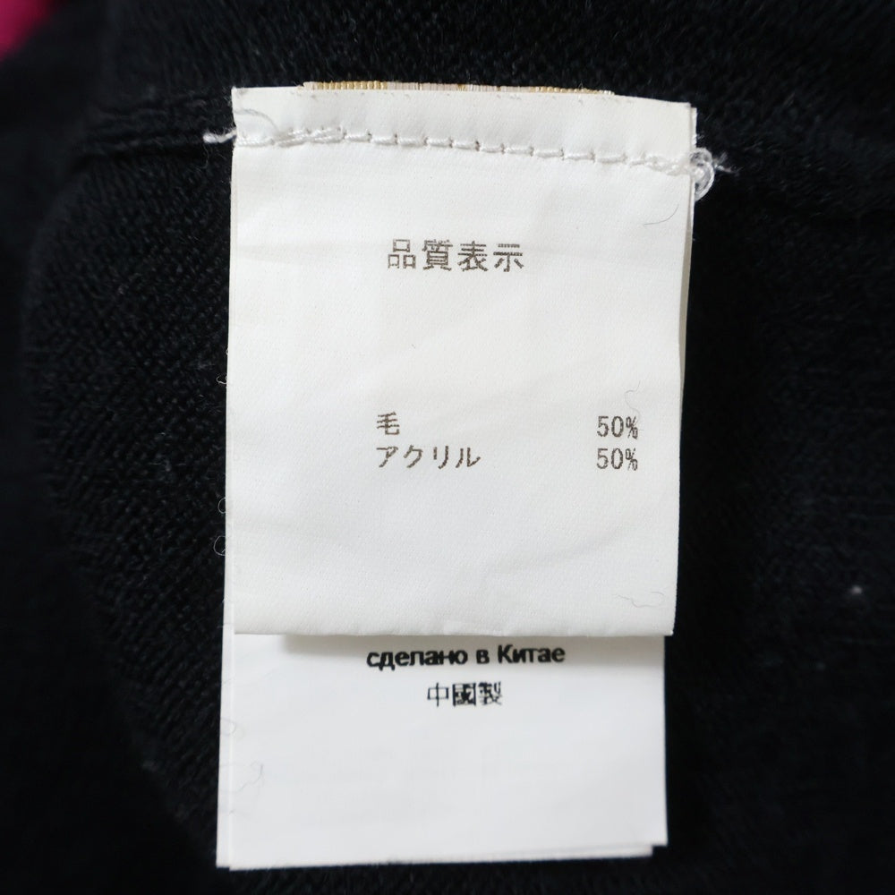 galliano(ガリアーノ) クルーネック半袖半袖ニットセーター ブラック レディース