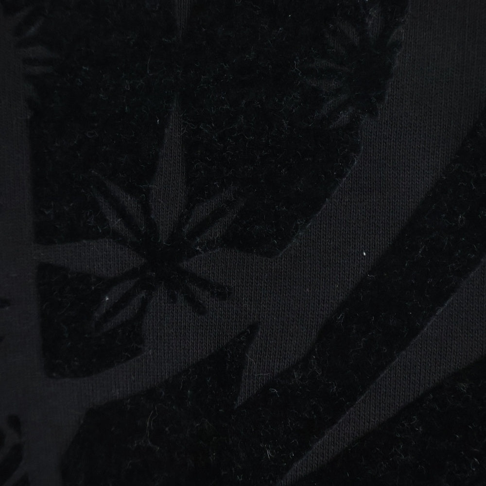 DOLCE & GABBANA(ドルチェアンドガッバーナ) イタリア製 総柄 グラフィックロゴワッペン ヘンリーネック スウェット トレーナー ブラック