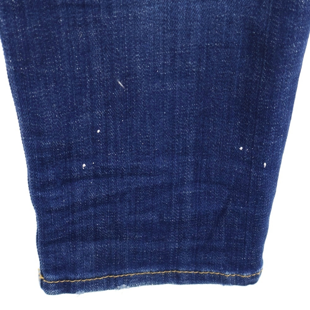 DSQUARED2(ディースクエアード) 23AW SKATER JEANS スケーター ボタンフライ ペイント加工 デニムパンツ インディゴブルー S74LB1331