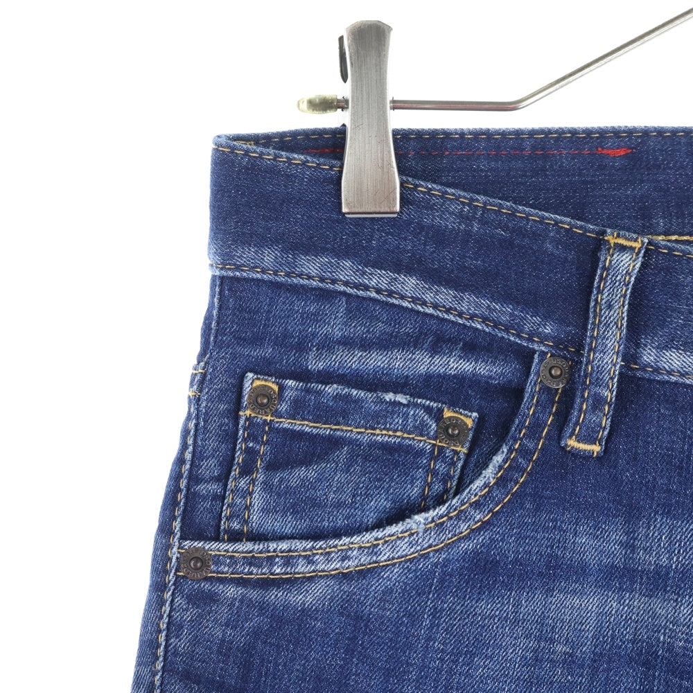 DSQUARED2(ディースクエアード) 22SS ロゴ パッチ ボタンフライ デニムパンツ インディゴブルー S74LB1026