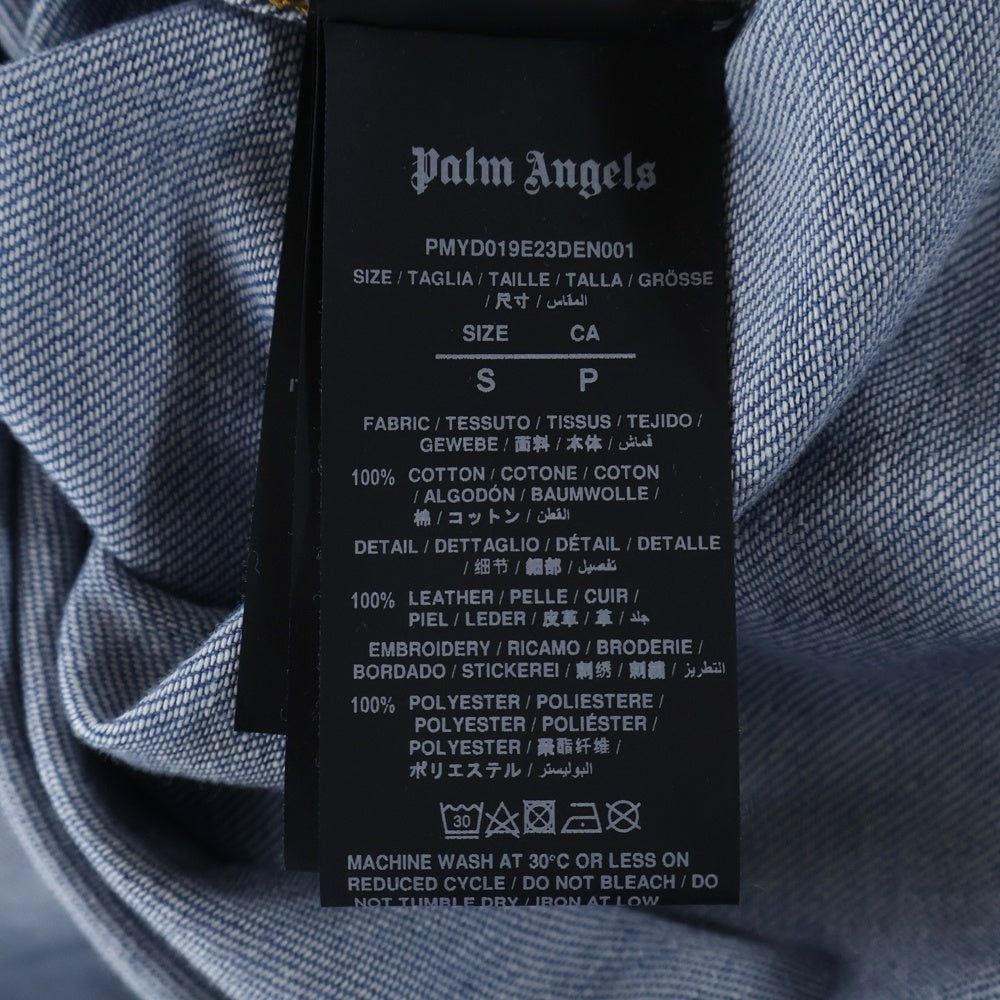 Palm Angels(パームエンジェルス) MONOGRAM モノグラム ロゴエンブロイダリー デニムシャツ ライトブルー PMYD019E23DEN001
