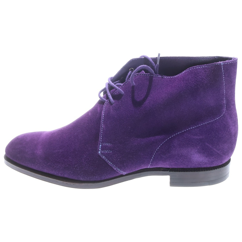 Crockett&Jones(クロケットアンドジョーンズ) スウェードレザー レースアップ チャッカブーツ パープル 8489
