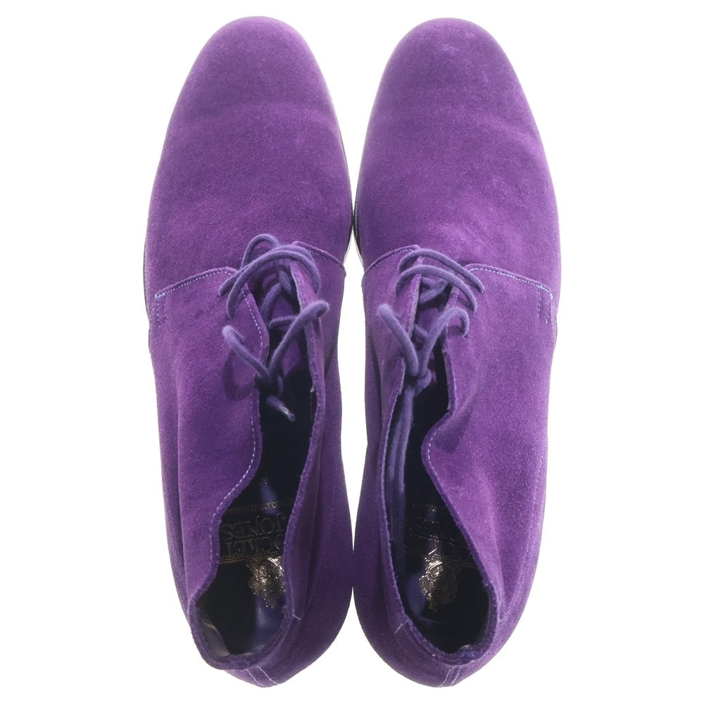Crockett&Jones(クロケットアンドジョーンズ) スウェードレザー レースアップ チャッカブーツ パープル 8489