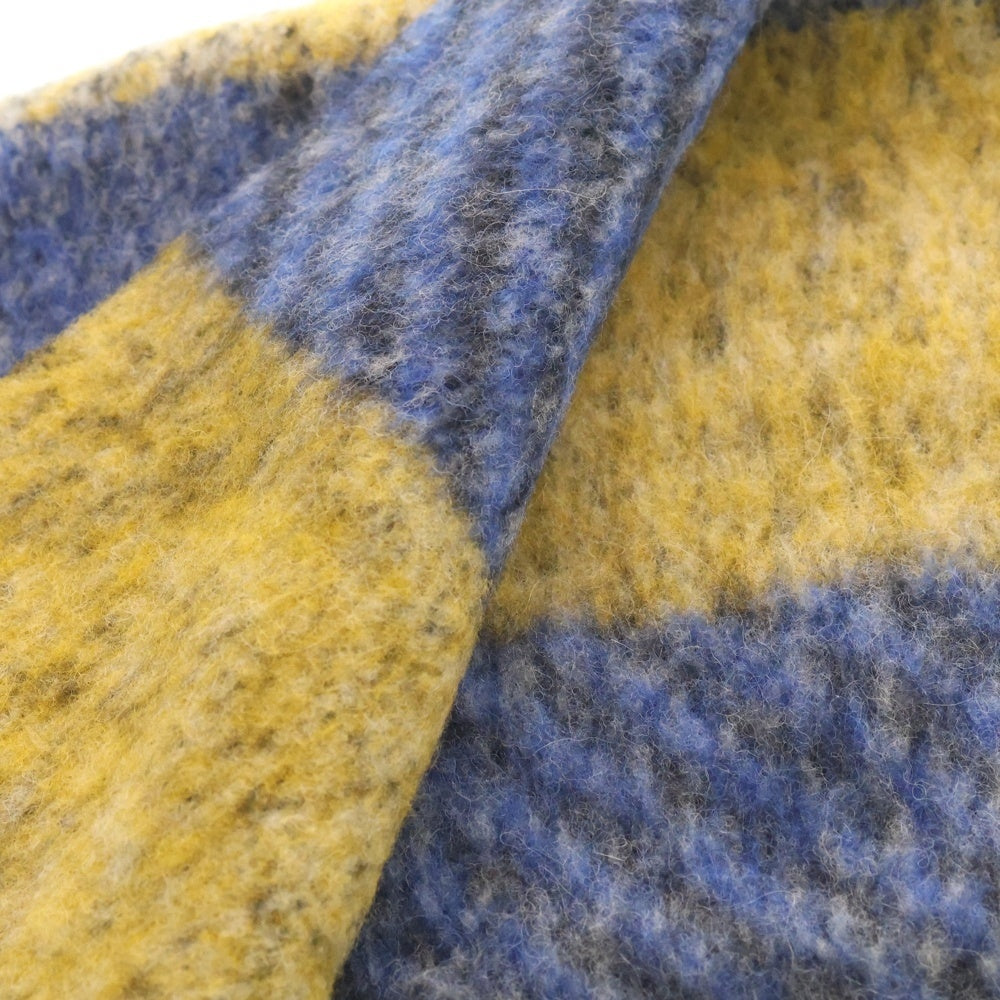 MARNI(マルニ) 22AW チェック柄 ロゴラベル アルパカマフラー ストール ブルー/イエロー SCMC0090Y0