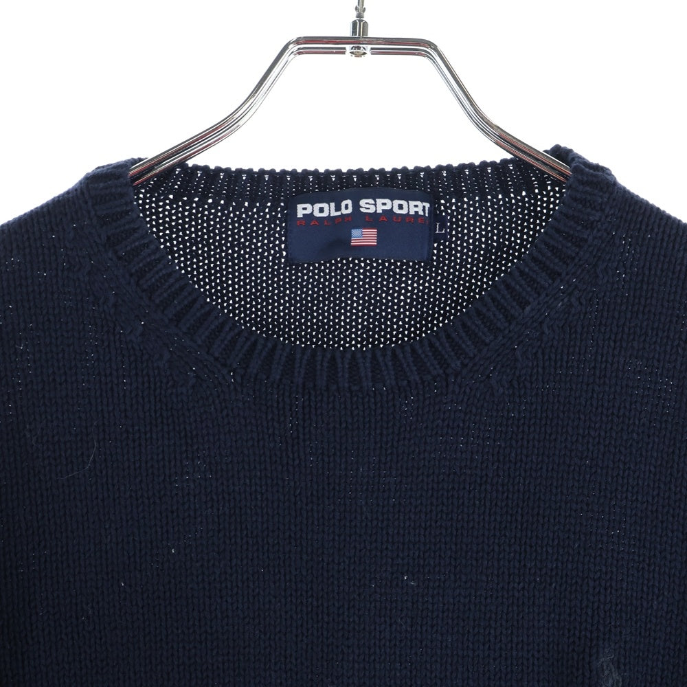 POLO SPORT RALPH LAUREN(ポロスポーツラルフローレン) フロント刺繍 クルーネックニットセーター ネイビー