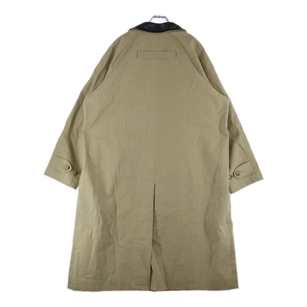 Jieda(ジエダ) LEATHER COLLAR FADE OVER COAT レザー カラー フェード オーバーサイズ コート ベージュ JIE-25W-JK01