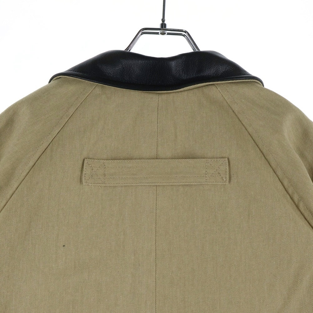 Jieda(ジエダ) LEATHER COLLAR FADE OVER COAT レザー カラー フェード オーバーサイズ コート ベージュ JIE-25W-JK01