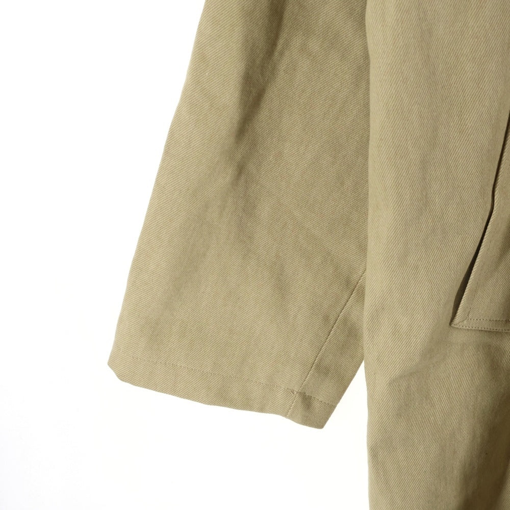 Jieda(ジエダ) LEATHER COLLAR FADE OVER COAT レザー カラー フェード オーバーサイズ コート ベージュ JIE-25W-JK01