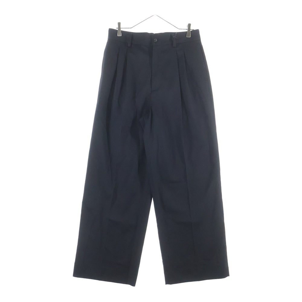 Stein(シュタイン) LONG WIDE TROUSERS ロングワイド マルチポケット ジップアップ スラックスパンツ ブラック ST.1422