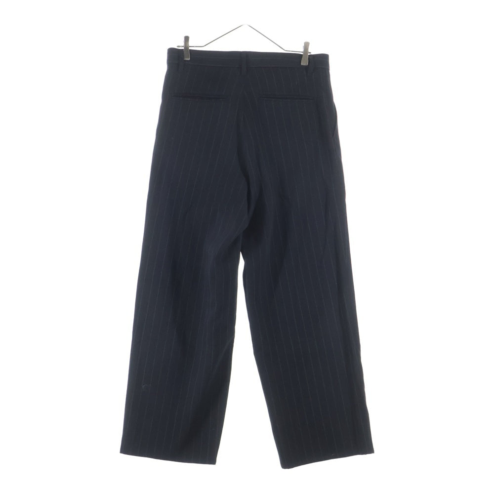 Jieda(ジエダ) 25AW OVER WRAP SLACKS オーバー ラップ ストライプ柄 ジップアップ スラックスパンツ ブラック JIE-25W-PT07