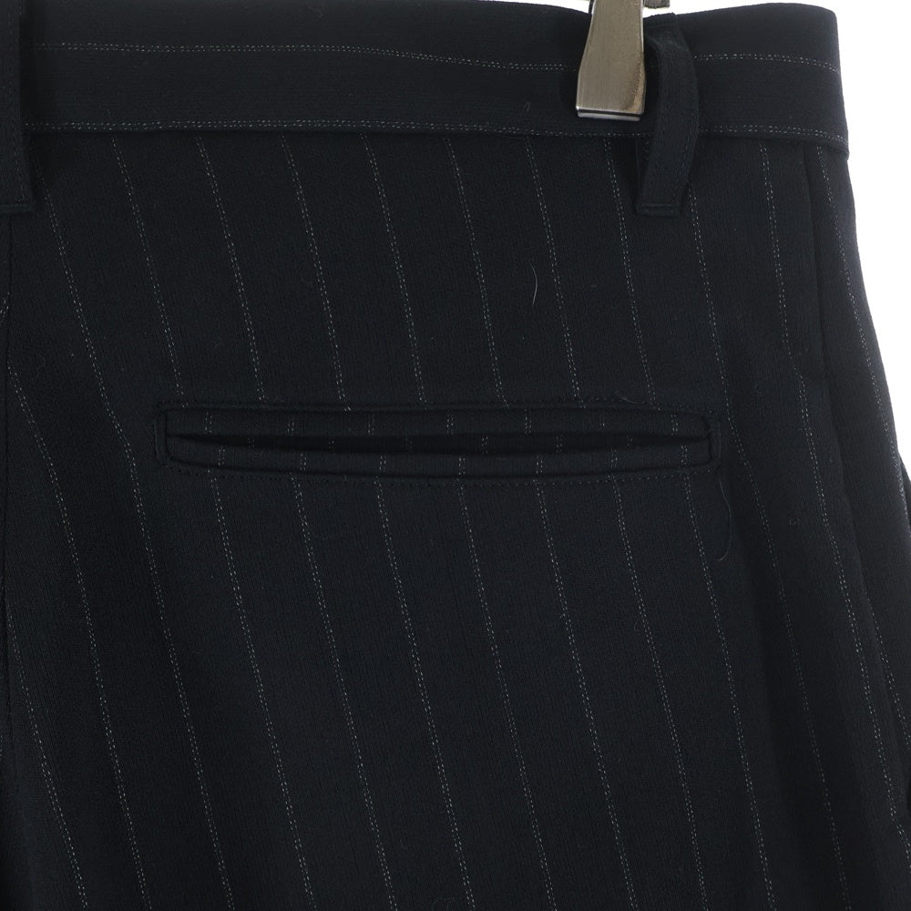 Jieda(ジエダ) 25AW OVER WRAP SLACKS オーバー ラップ ストライプ柄 ジップアップ スラックスパンツ ブラック JIE-25W-PT07