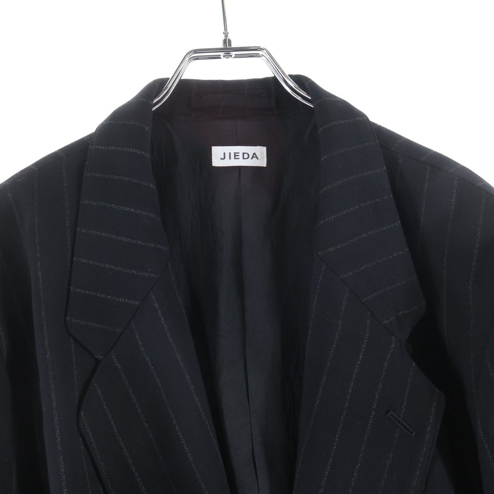 Jieda(ジエダ) 25AW WOOL TAILORED JACKET ウール ストライプ柄 テーラードジャケット ブラック JIE-25W-JK07