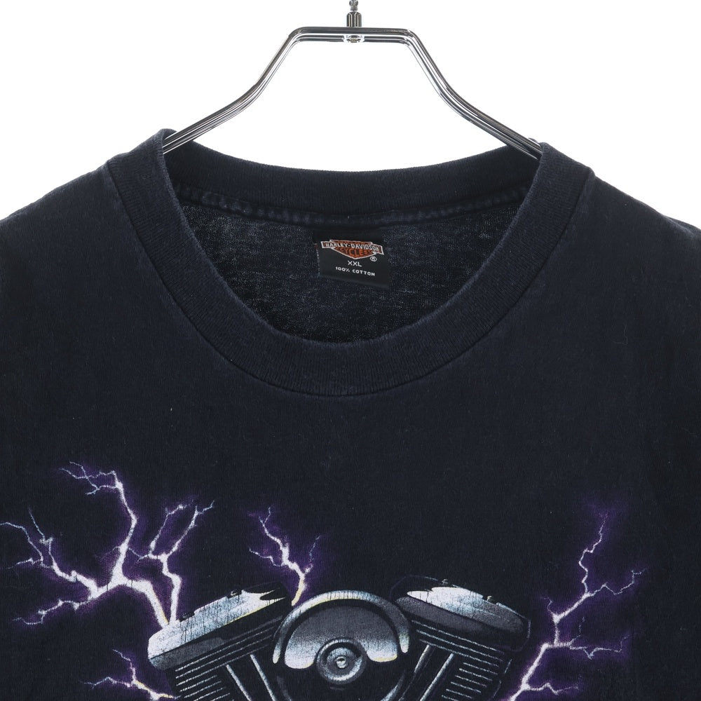 HARLEY DAVIDSON(ハーレーダビッドソン) 90S 両面ロゴプリントデザイン クルーネック カットソー 半袖Tシャツ ブラック