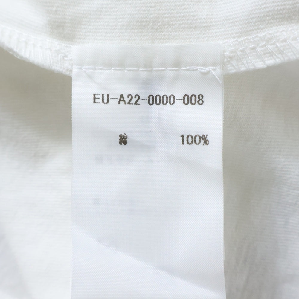 Emotionally Unavailable(エモーショナリー アンアヴェイラブル) EU HEART LOGO TEE ハートロゴデザイン クルーネック カットソー 半袖Tシャツ ホワイト EU-A22-0000-008