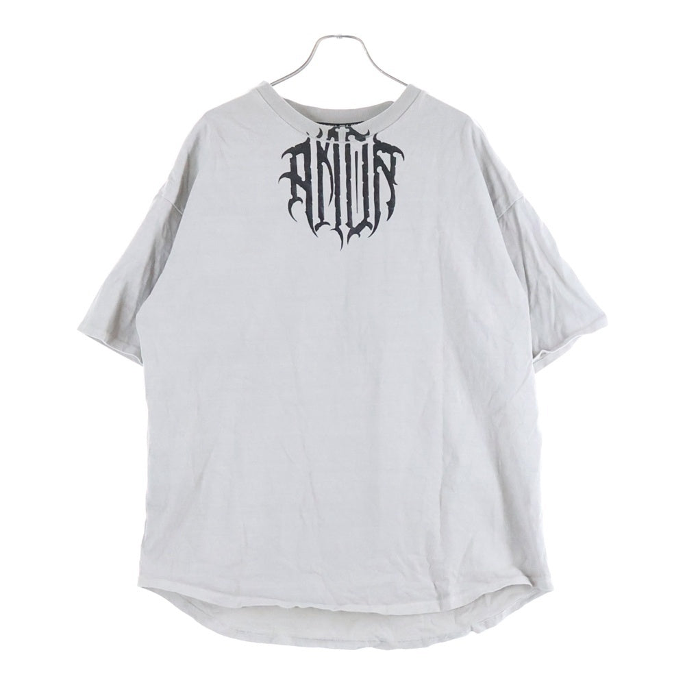 cvtvlist(カタリスト) 両面プリントデザイン クルーネック カットソー 半袖Tシャツ グレー